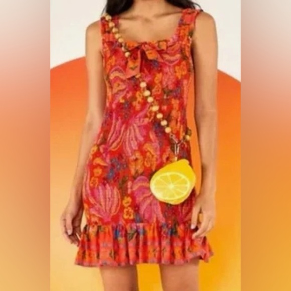 Farm Rio Red Spring Bananas Mini Dress - Picture 9 of 9